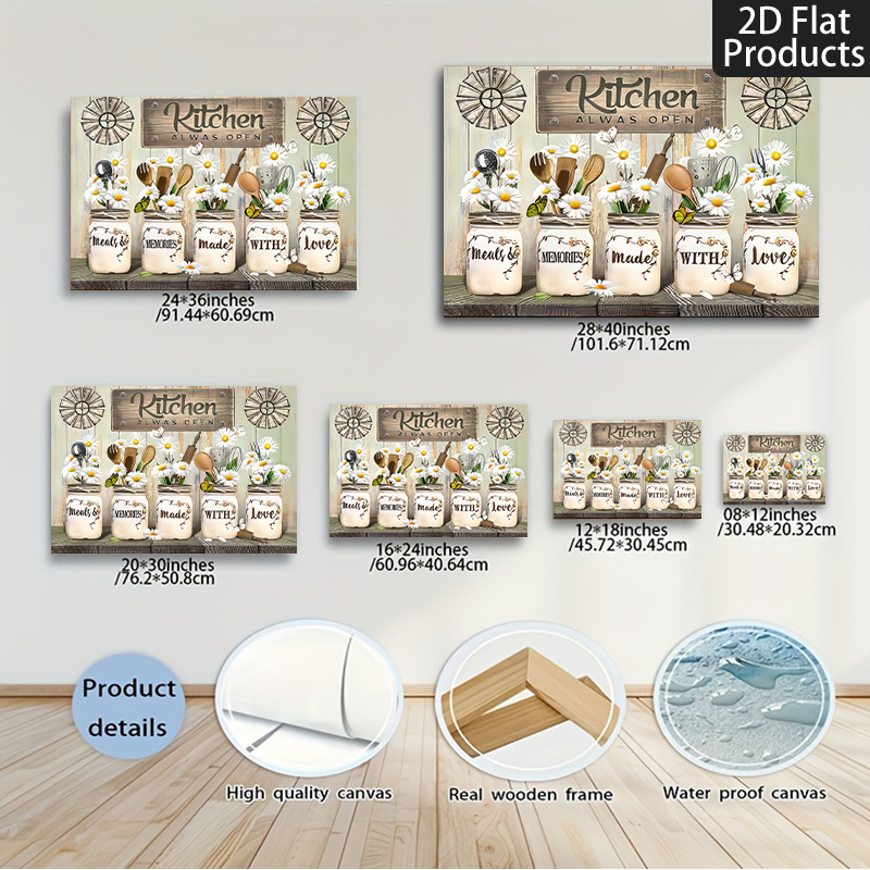 TEMU 2D Plat, 2D Plat, 2D Plat Une Pièce pour , avec une Décoration Rustique qui Capture l'Essence des Plats . Il est Livré dans une Cadre en Bois de