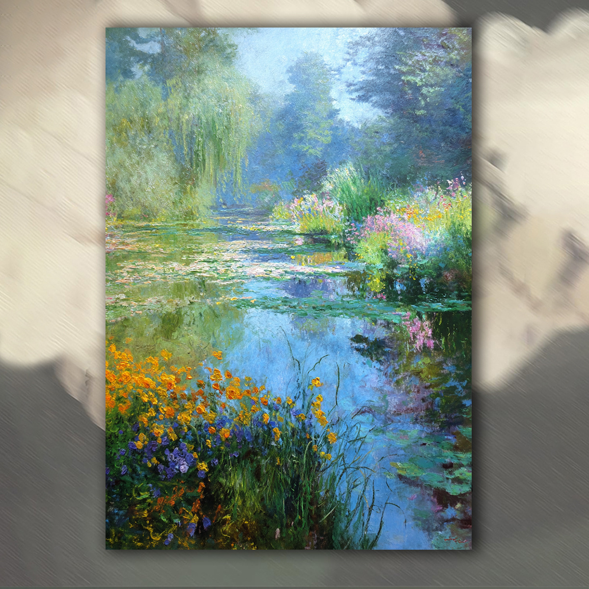Image of 2d Flat, 1pc In Poster - Museum-quality Reproduction Water Lilies Garden Art Print Suitable For Home/office Decor, Frame-free Suitable For French Style, Perfect Gift For Art Lovers, Iconic , 2d Flat