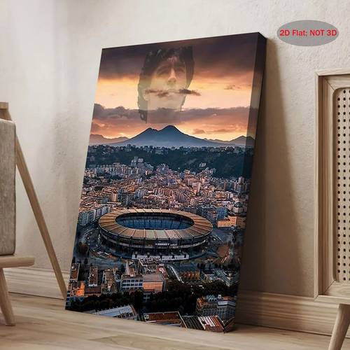 1pc Stadium Canvas Wall Art - 2D Wooden Frame, Vibrant Portrait & Cityscape Print, Ready to Hang, Ideal for Bedroom, Living Room, Bathroom, Kitchen Decor, 29.97x39.88 cm, Perfect Gift for Sports Fans, Bedroom Wall Art | Vibrant Wall Art | Readytohang Artwork, Soccer Room Decor