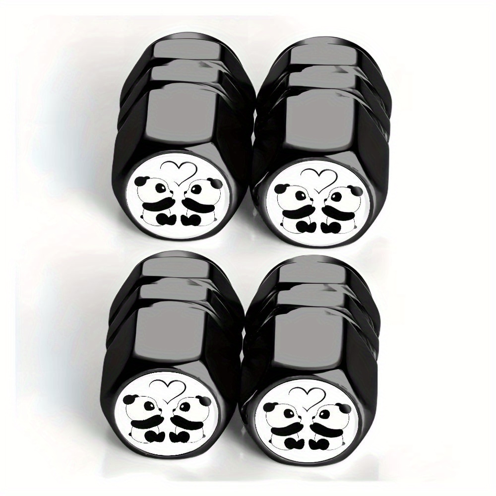 TEMU 4pcs Couple Heart Pattern Tire Valve Caps - For Cars, Trucks, Suvs And Motorcycles, Durable Aluminum Alloy, Stylish And Practical Dust-proof