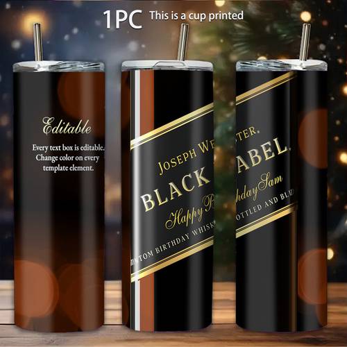 1 x 20oz whiskey design stainless steel tumbler double walled vacuum insulation reusable travel mug with a ideal for camping hiking and hand wash only for whiskey lovers