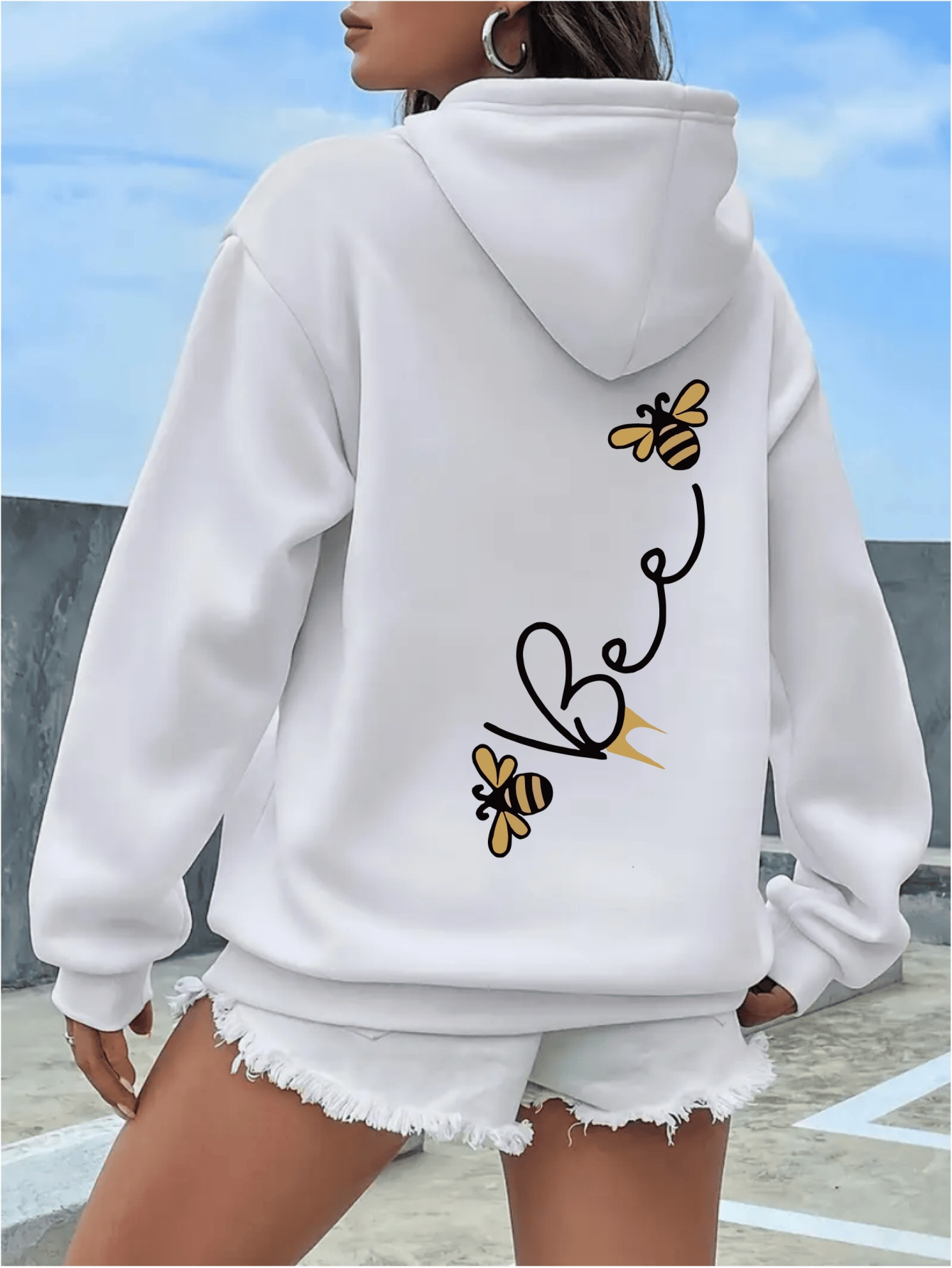 Moletom Feminino Lavanda - Blusa de     com Estampa de Abelha nas  , Suéter Aconchegante para Halloween,   e Festas de Aniversário - Conjunto Confortável para Outono/Inverno