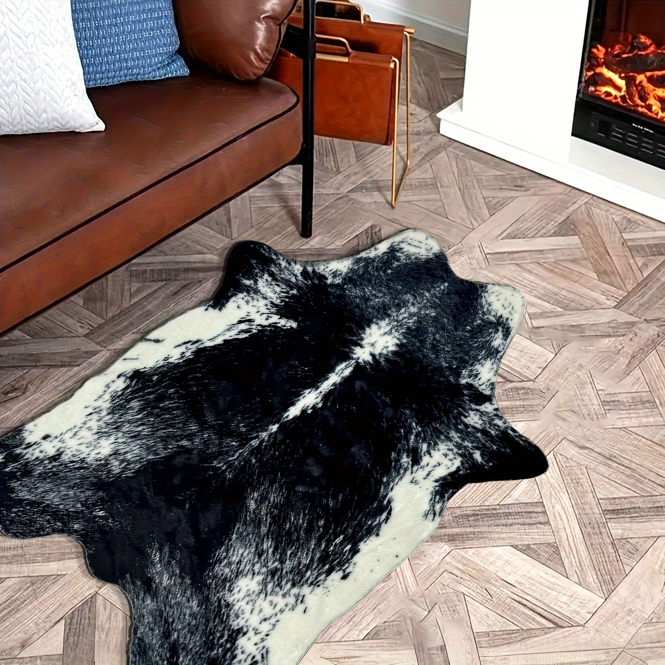 cow hide rug sold on Temu United States