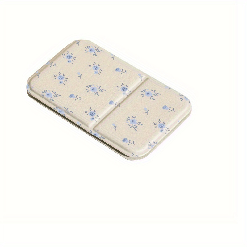 Light Blue Flowersmakeup Mirror, Foldable, Cute, Desktop, Student Dormitory Makeup Mirror, Complete Set, Anti Fall