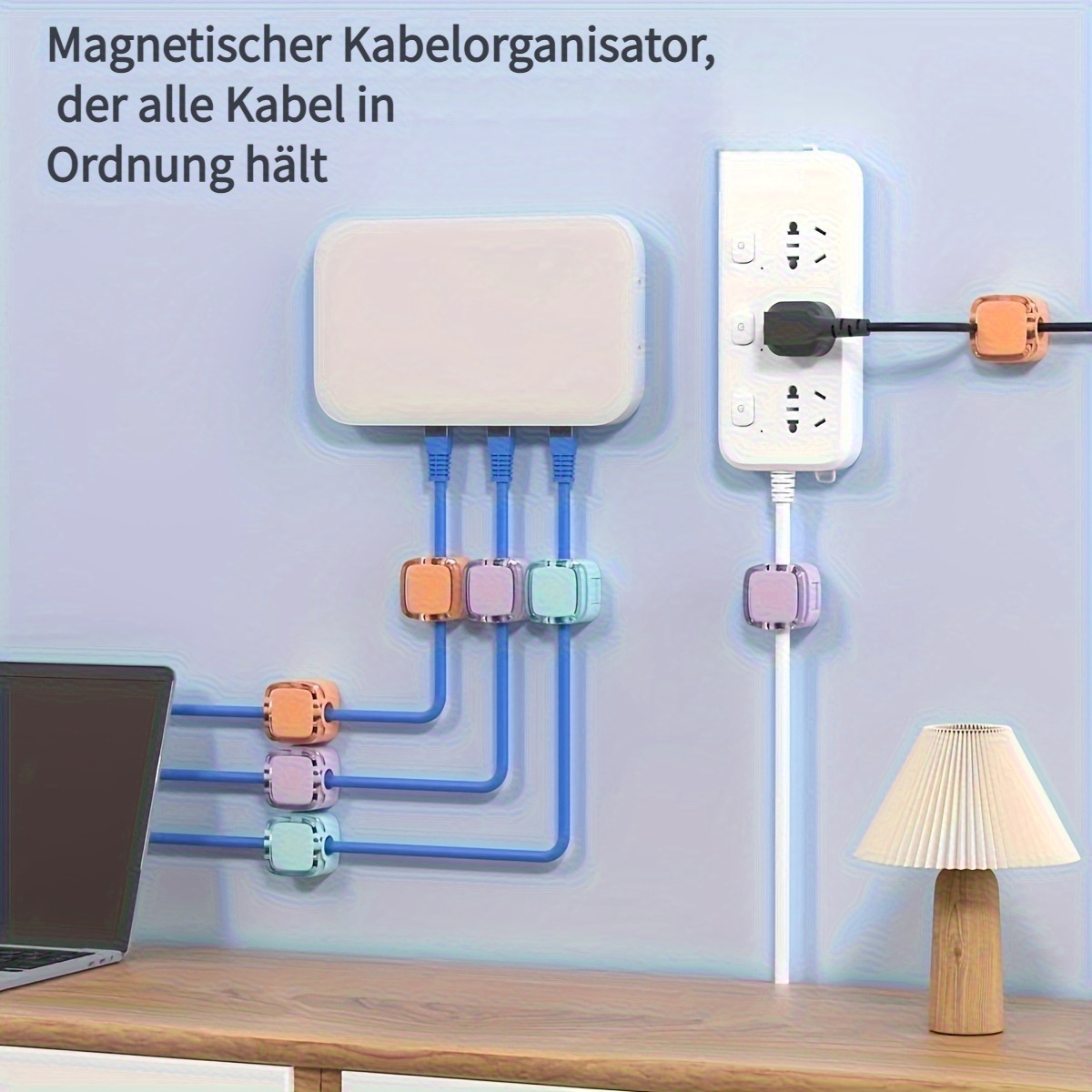 6 Stück Magnetische Kabel-Clips – Kabelhalter Für Schreibtisch, Wand, Auto, Bis 8 Mm Kabeldurchmesser, Schwarz