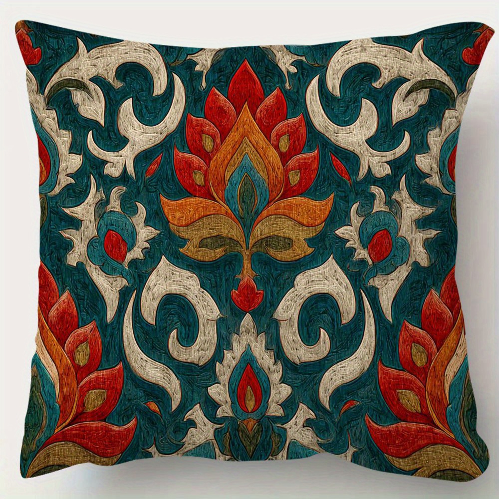 TEMU 1pc Of Double-sided Short Plush Decorative Pillow Cover, Featuring A Vintage Design, Measuring 18 Inches By 18 Inches, Ideal For Decorating
