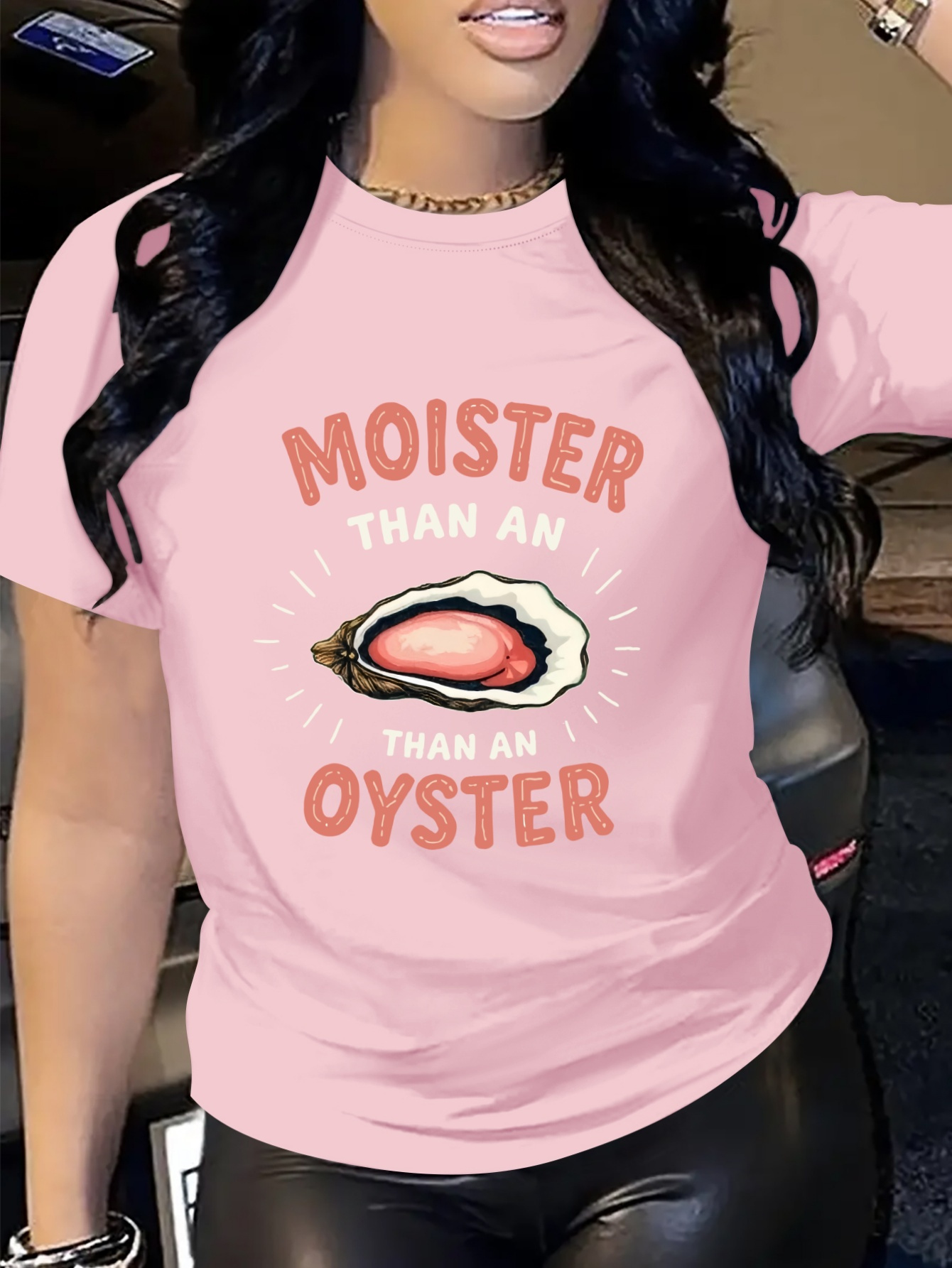 T-shirt gráfica Mais úmida do que     para mulheres - T-shirt casual   de    , poliéster  ,   para festas e presentes, design único de   com   coloridas, t-shirt casual | Design divertido |   confortável