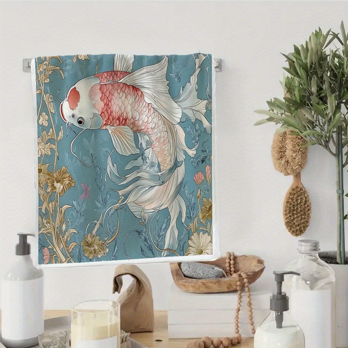 E-shop ., ein unverzichtbares Handtuch für Goldfisch-Reisen, Herbstgeschenk, Handtrocknungstuch, Handtuch mit Druckmuster, Streifendesign,