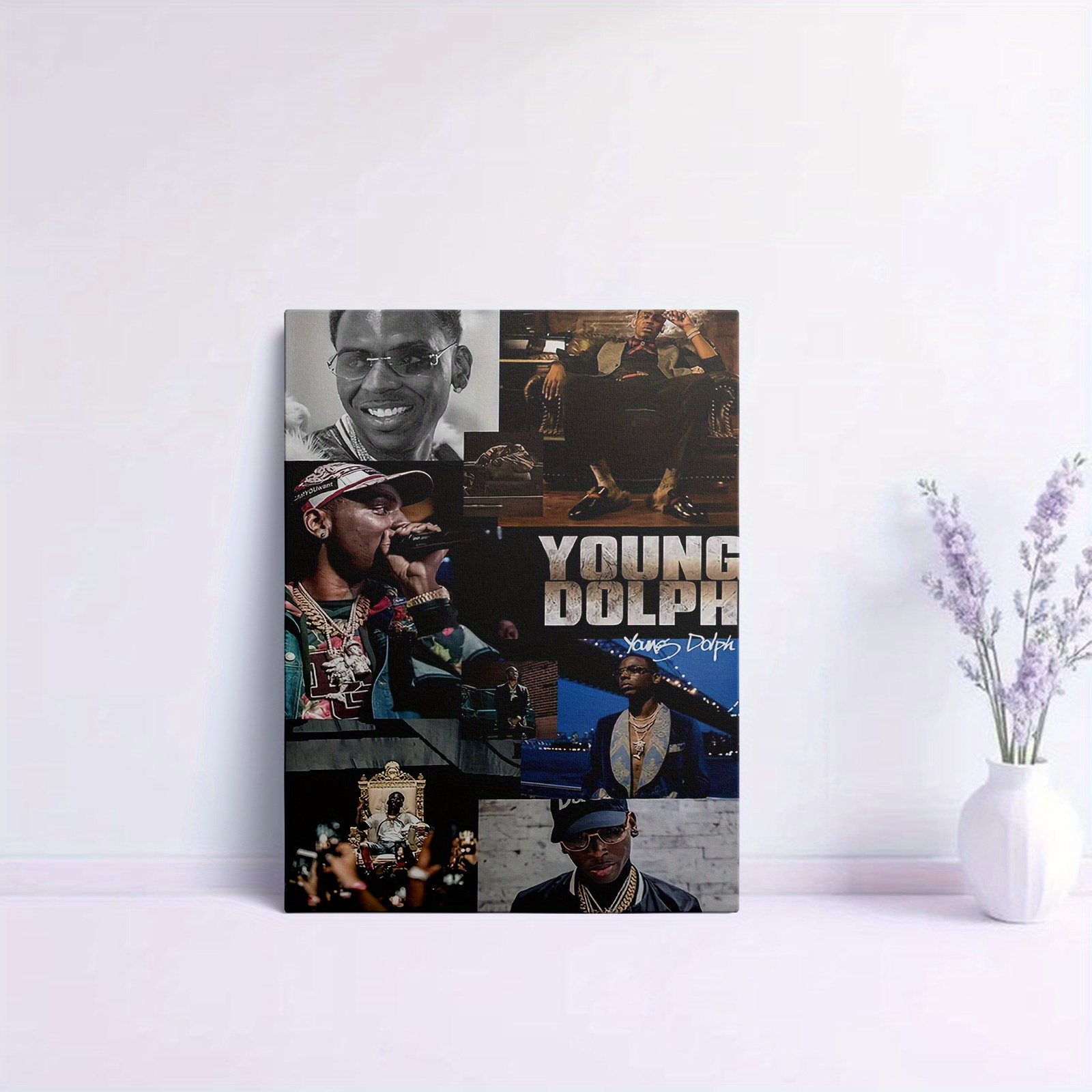 One Piece, Framed Canvas Wall Art Themed Around Young Dolph'S Hip-Hop Music. Showcasing Significant Moments from His Career. Perfect for Decorating Bedrooms And Living Rooms. A Great Gift for Hip-Hop Enthusiasts