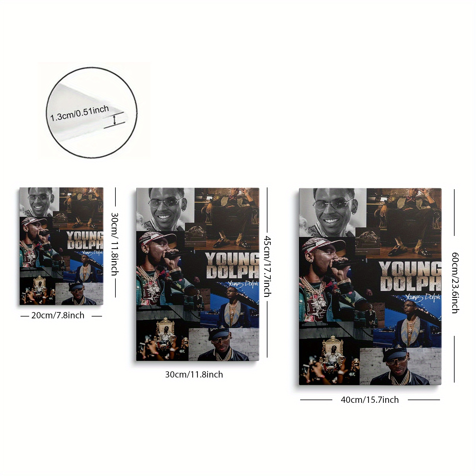 One Piece, Framed Canvas Wall Art Themed Around Young Dolph'S Hip-Hop Music. Showcasing Significant Moments from His Career. Perfect for Decorating Bedrooms And Living Rooms. A Great Gift for Hip-Hop Enthusiasts