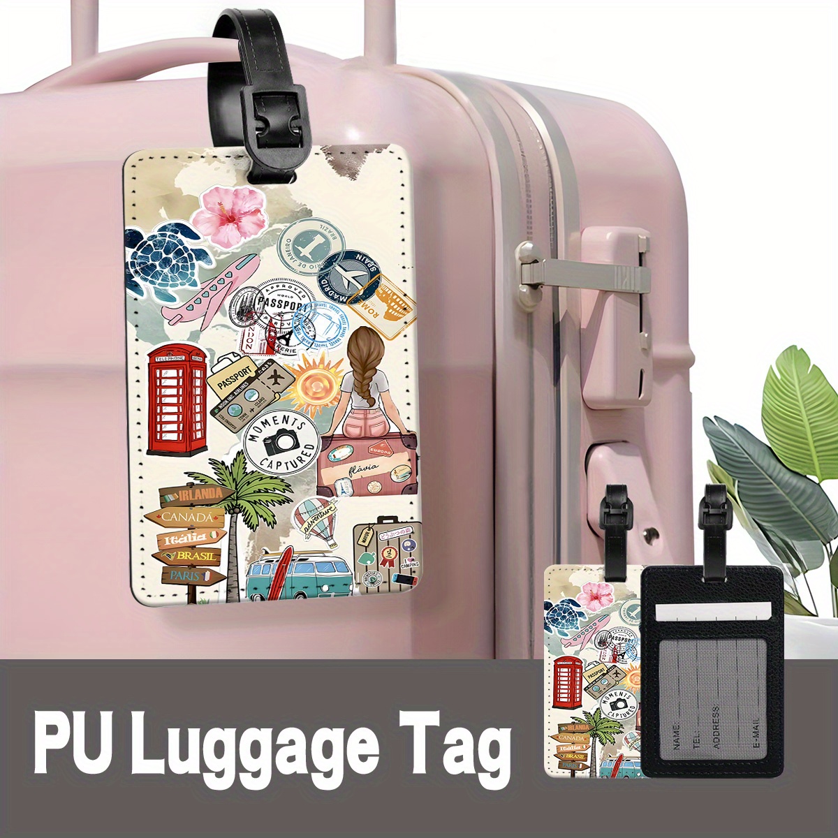 cute luggage tag sold on Temu New Zealand