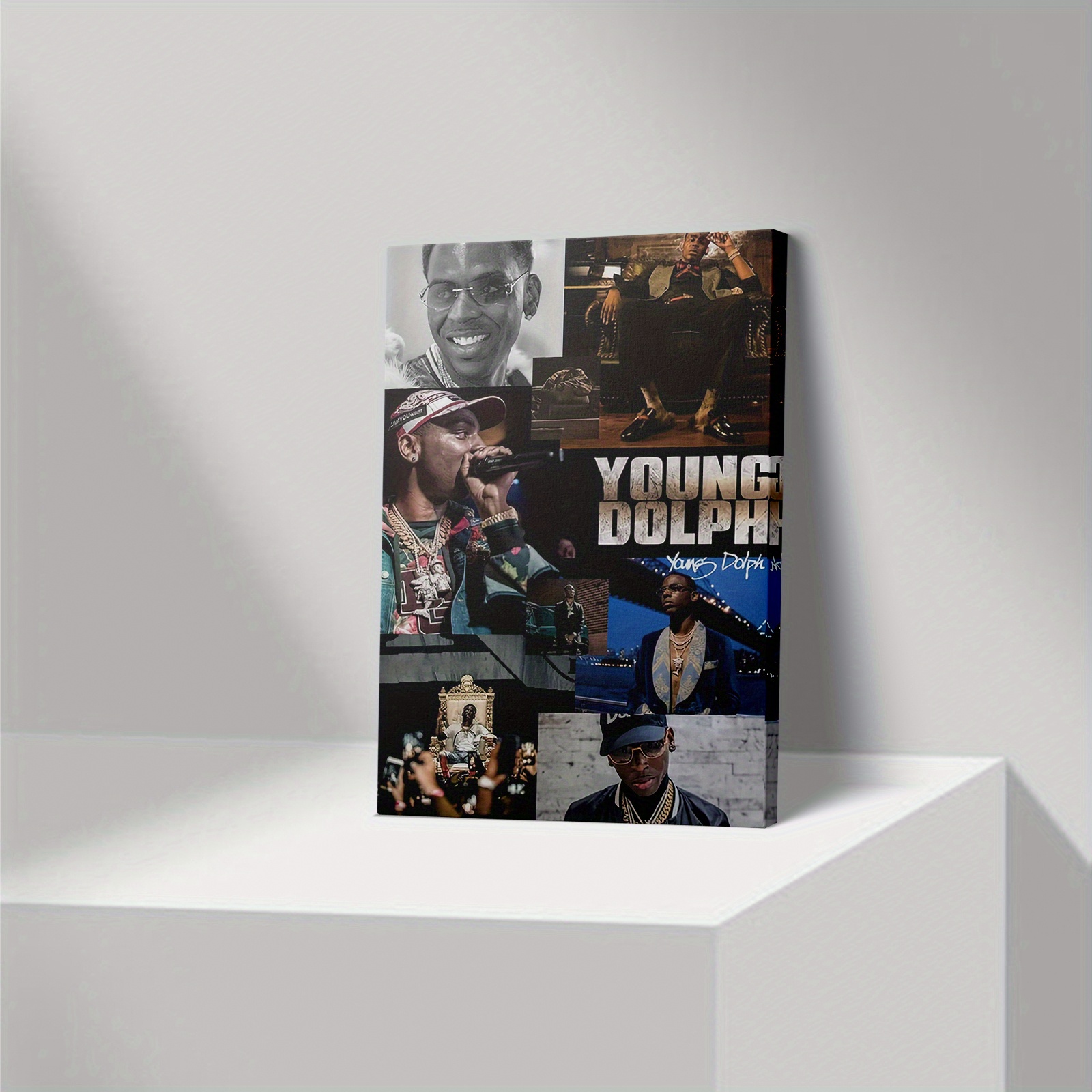 One Piece, Framed Canvas Wall Art Themed Around Young Dolph'S Hip-Hop Music. Showcasing Significant Moments from His Career. Perfect for Decorating Bedrooms And Living Rooms. A Great Gift for Hip-Hop Enthusiasts