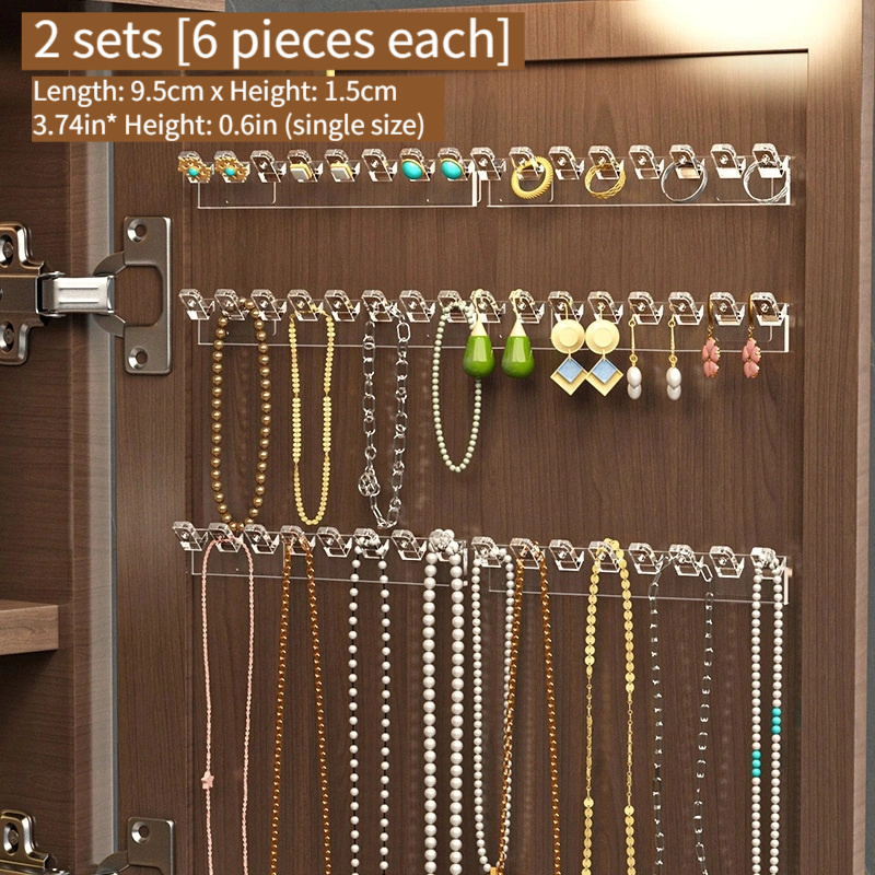 3pcs 8 hole jewelry organizer with wall mounted necklace bracelet and earring hooks anti   display rack   Product details 6