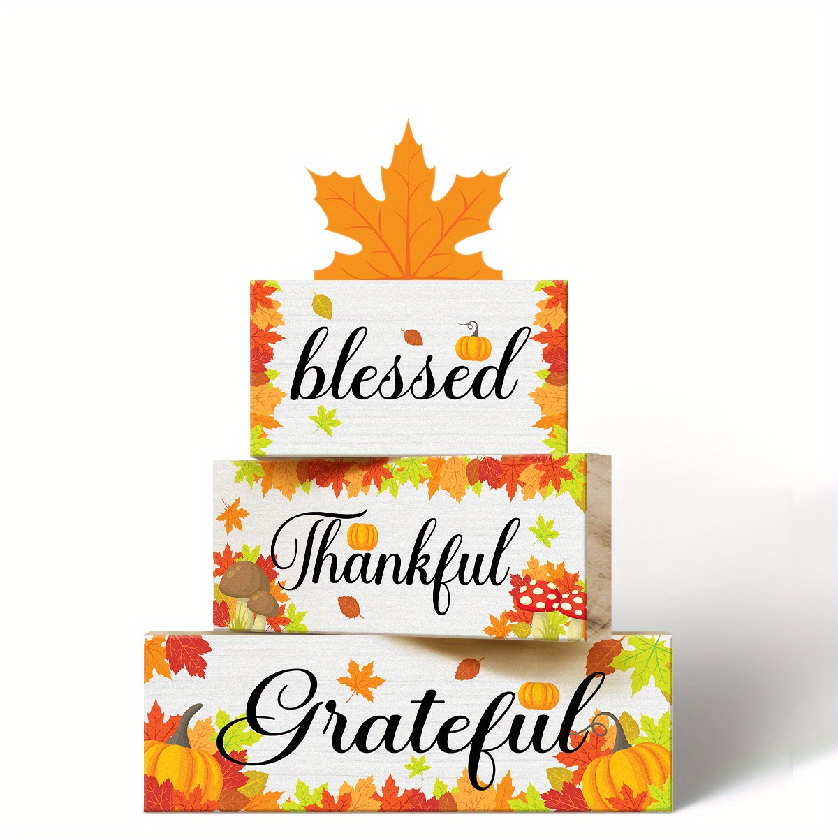 TEMU 1 Set Fall Thanksgiving Wood Long Party Table Centerpieces Autumn, Fall Leaves Fall Decorations Thanksgiving Gifts Thanksgiving Table