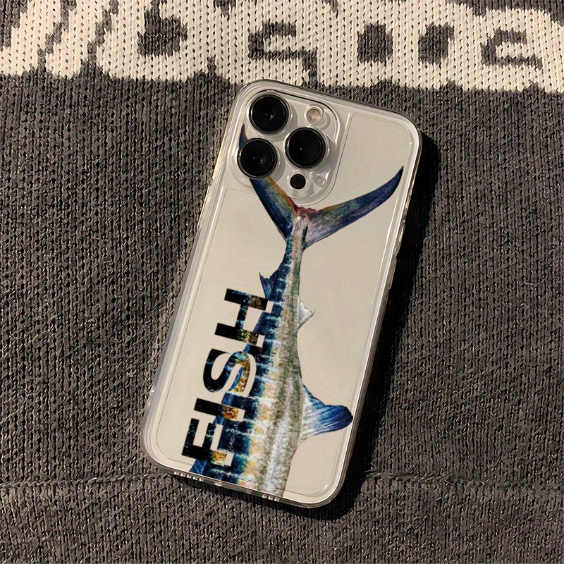 TEMU Phone Case - This Salt Fish Is Compatible With For Iphone 16, 16 Pro, 16 Pro Max, 16e, 15, 14, 13, 12, 11, X, Xr, And Xs Max. It Features