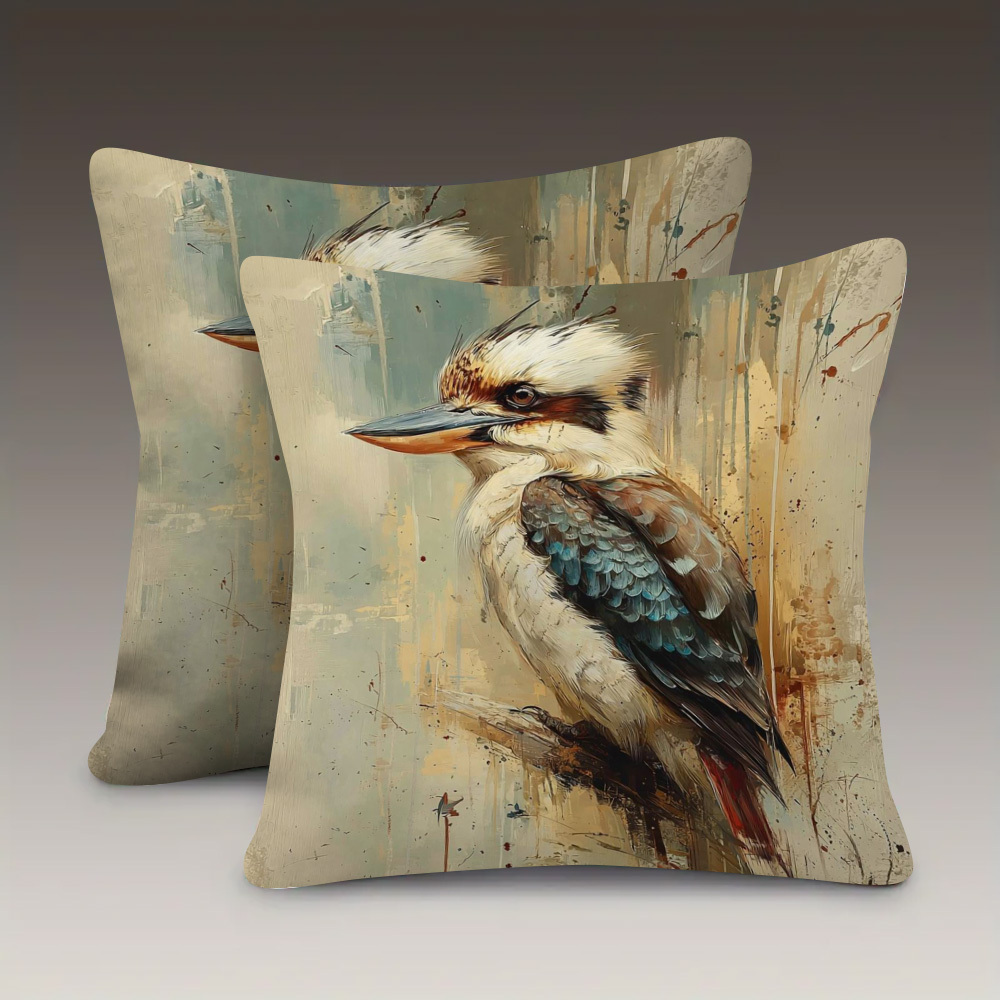 TEMU 2pcs, Double Sided Soft, Throw Pillow Cover 18x18inch, A Bird, A Detailed With, Soft And Comfortable, Suitable For , Suitable For Families And