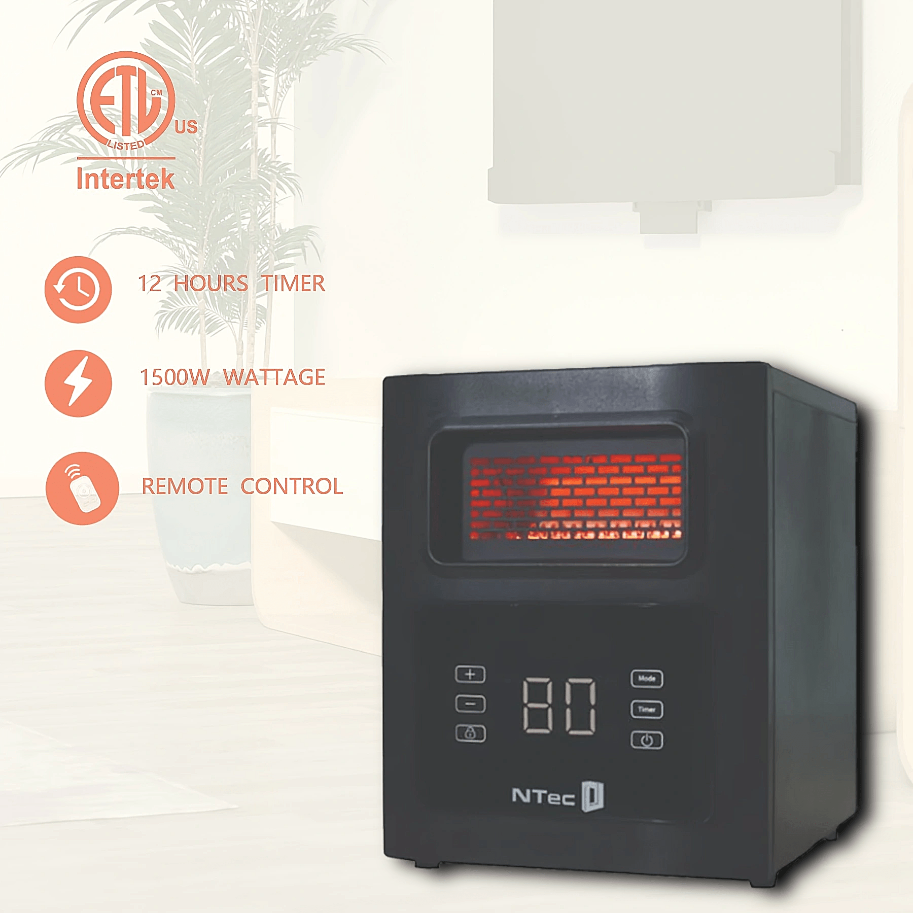 Manual Intertek Ceramic Heater Intertek Infrared Electric Space Heater