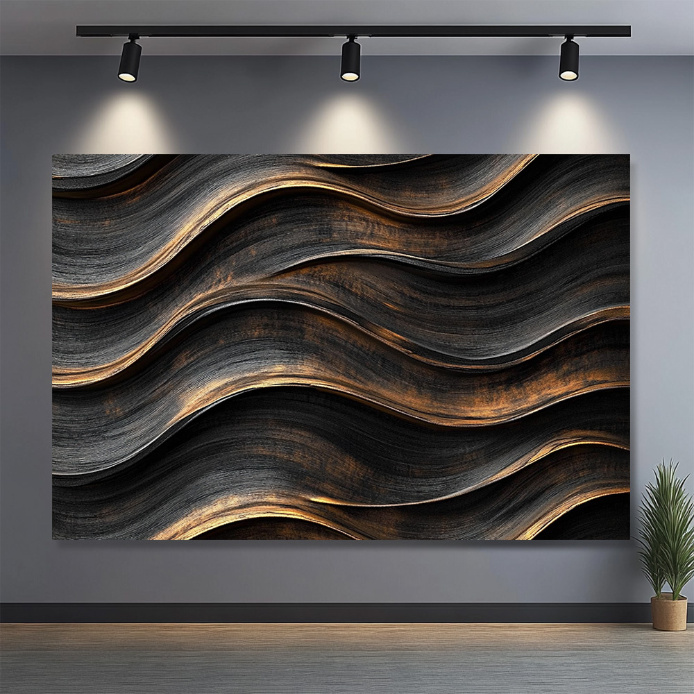 1pc Black Bohemian Abstract Wood Grain Wave Photography Backdrop - Elegant Polyester Fabric with Golden Accents, Perfect for Weddings, Birthdays, Anniversaries, Home & Garden Decor, All-Season Event Space Decoration