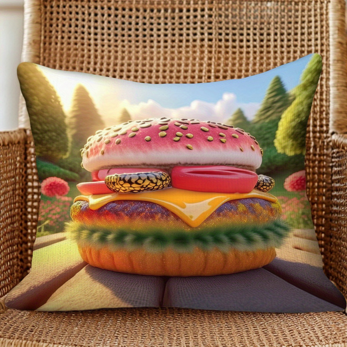 hamburger pillow sold on Temu United States hamburger pillow sold on Temu United States