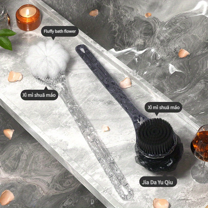 Long-Handle Soft Nylon Back Massager & Bath Brush