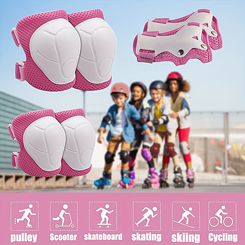 

6pcs Kids Cycling Protective Equipment Knee Pads, , Elbow Pads, Pe Material, Comfortable And Breathable, Suitable For Boys And Girls Riding, Skating, Scooter, Balance Bike Protective Gear