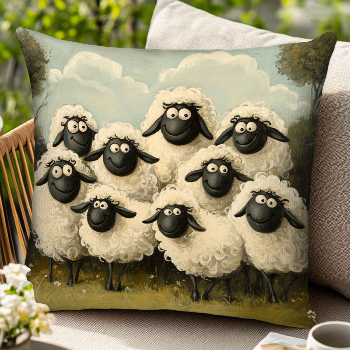 Kokaaee Bestickte Kissenbezüge – 45,7 X 45,7 Cm, Mit Reißverschluss, Blumen-Stickerei, Boho-Stil, Für Sofa & Bett