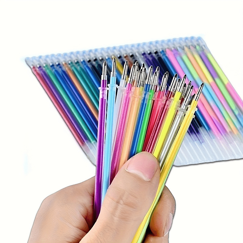 

24 Colors Gel Pen Refill Set - For Coloring, Doodling, Sketching. Replacement Refills Not Pens