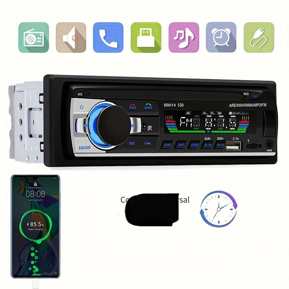 Radio Para Coche Bluetooth ESSGOO 1 DIN - USB, FM, MP3, Entrada Auxiliar, Manos Libres, Compatible Universal