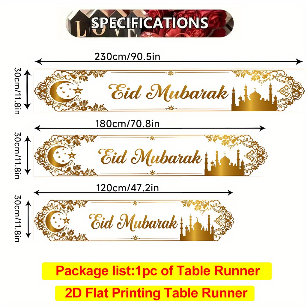 2d Flat Printing Table Runner 1pc, Polyester Table Runner Suitable For Restaurant, Coffee Or Dining Tables, Tv Stands, Festival & Decorative Tablecloth, Easy To Clean