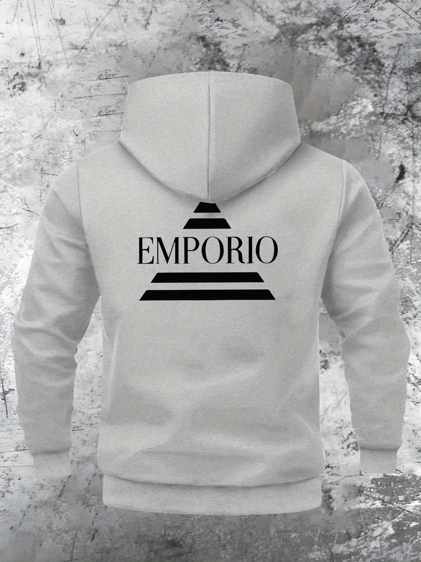 Мъжка модна якета с качулка, минималистичен принт Empire, ежедневна якета с цип, странични джобове и стегнат крой, спортна якета за есен и зима за мъже, Външно яке,Ежедневно връхно облекло,Минималистичен дизайн с принт,Модерно мъжко облекло,Дишащ материал,Пране в пералня,Печатно яке,Спортно външно