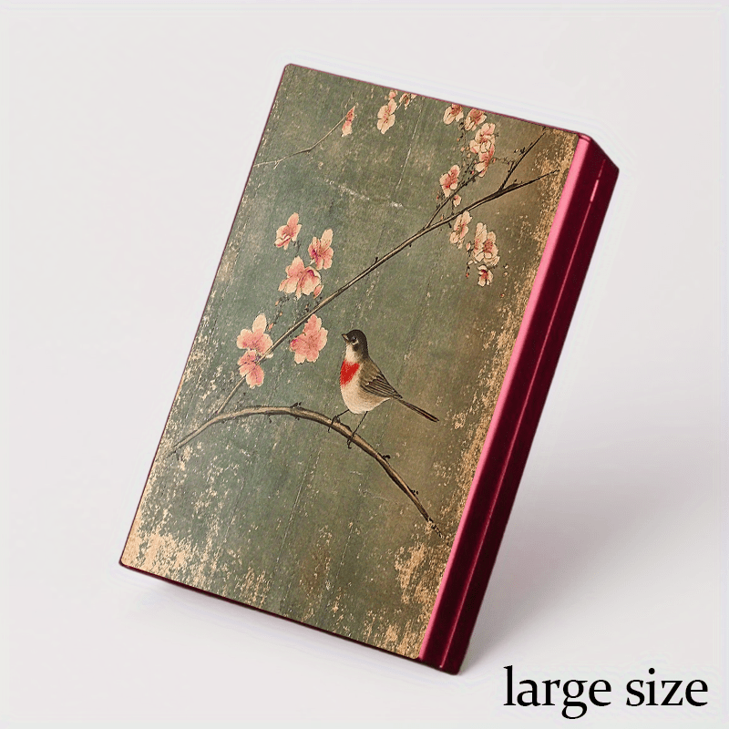 Creative 2D Pattern Metal Cigarette Case with Bird and Flower Design
