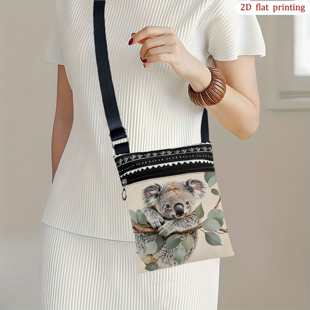 TEMU 1pc [ 2d Flat Printing] A Boat Crossbody Bag Daily Use, Mixed Colors Durable Fabric Small Shoulder Bag Gift For Small Business Presents Suitable