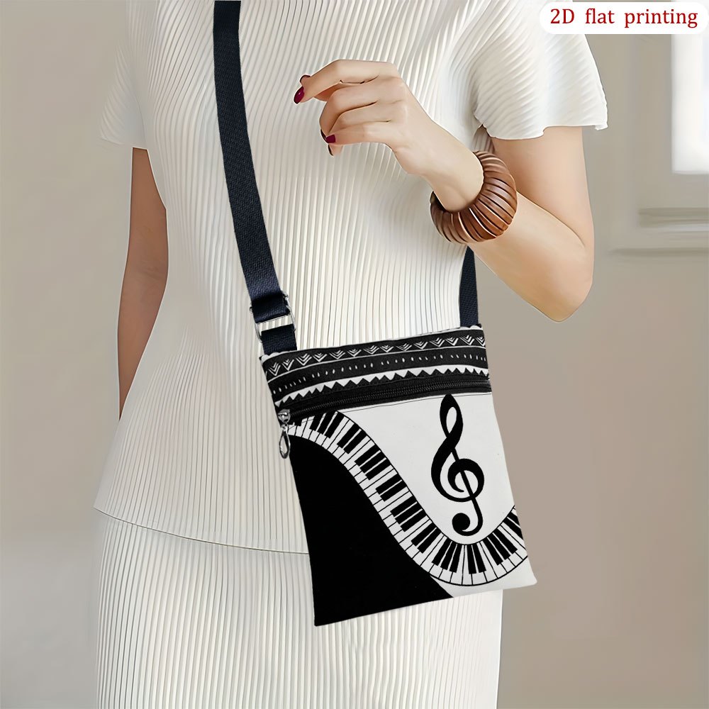 TEMU 1pc [2d Flat Printing] A Boat Crossbody Bag Daily Use, Mixed Colors Durable Fabric Small Shoulder Bag Gift For Small Business Presents Suitable