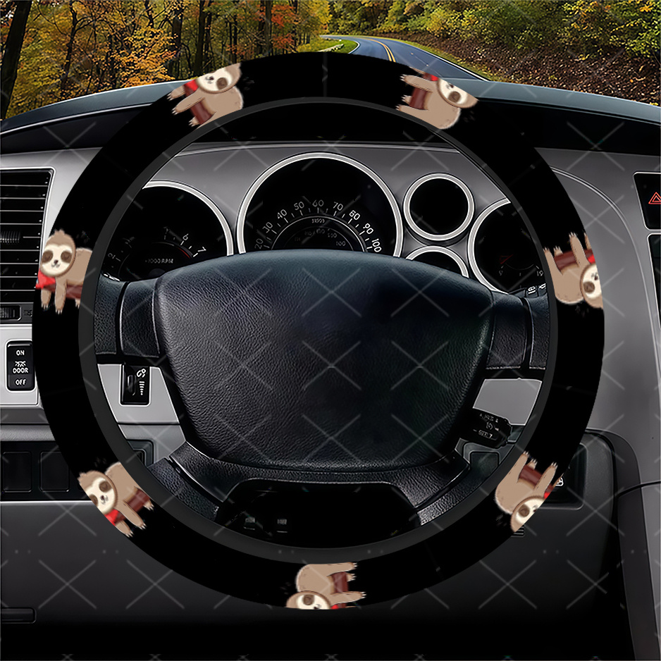 TEMU Sloth - Themed Steering Wheel Cover, Durable & Stylish Design, Fit Cars, Suvs, Trucks, Car Interior Accessories For Women Men, No Required, Car