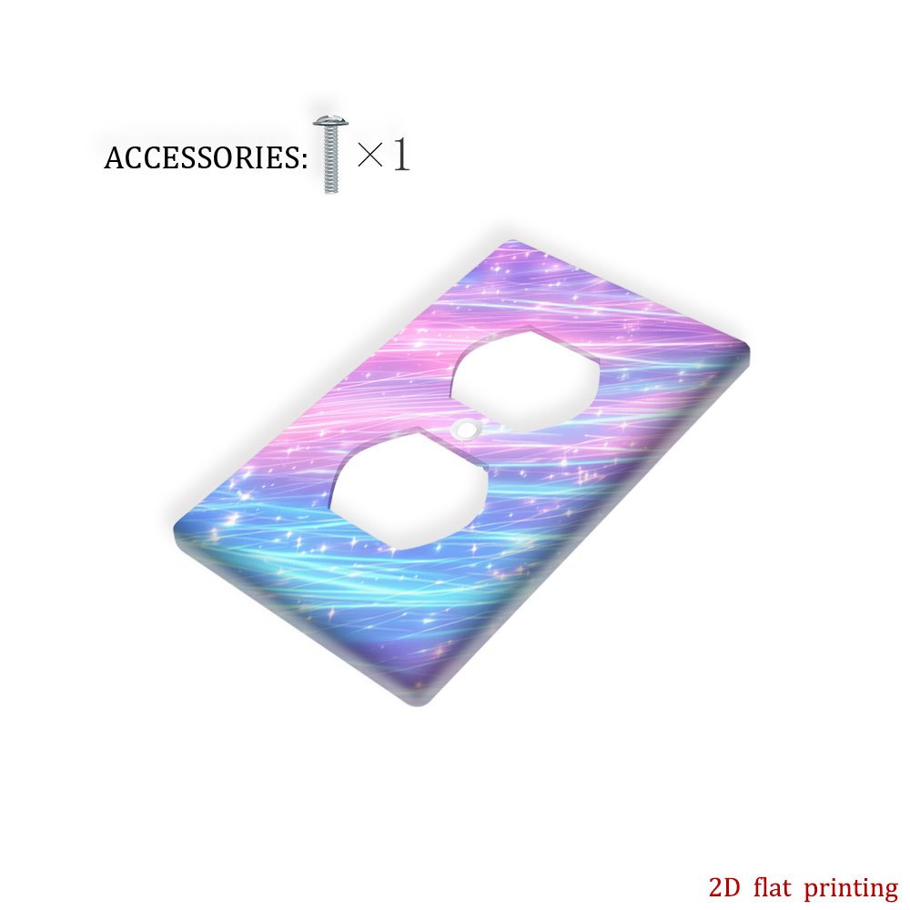 TEMU 1pc Decorative Outlet Covers Featuring Sparkling Neon With A Flat 2d Print, Unique Light Switch Cover And Easy To Clean, Ideal For Home And