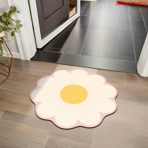 photo de l'article 1 tapis en diatomite , idéal pour salle de bain, chevet, salon - sol en diatomite et antidérapant, design irrégulier fleur/rocheux, lavable en machine, facile à nettoyer, décoration moderne , plat 2d