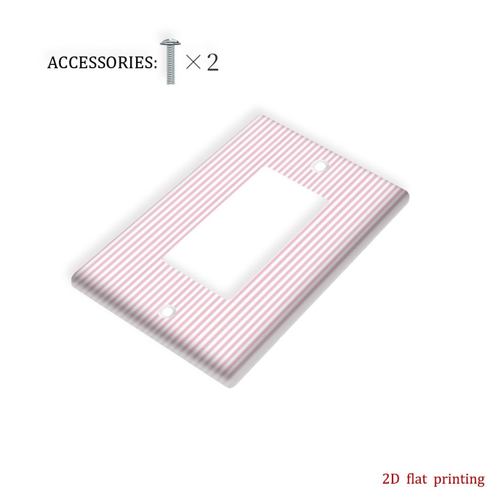 TEMU 1pc Pink Striped Design Flat Switch Cover, Decorative Wall Art Ideal For Enhancing The Aesthetic Of Your Home, Bedroom, Or Living Room, An To