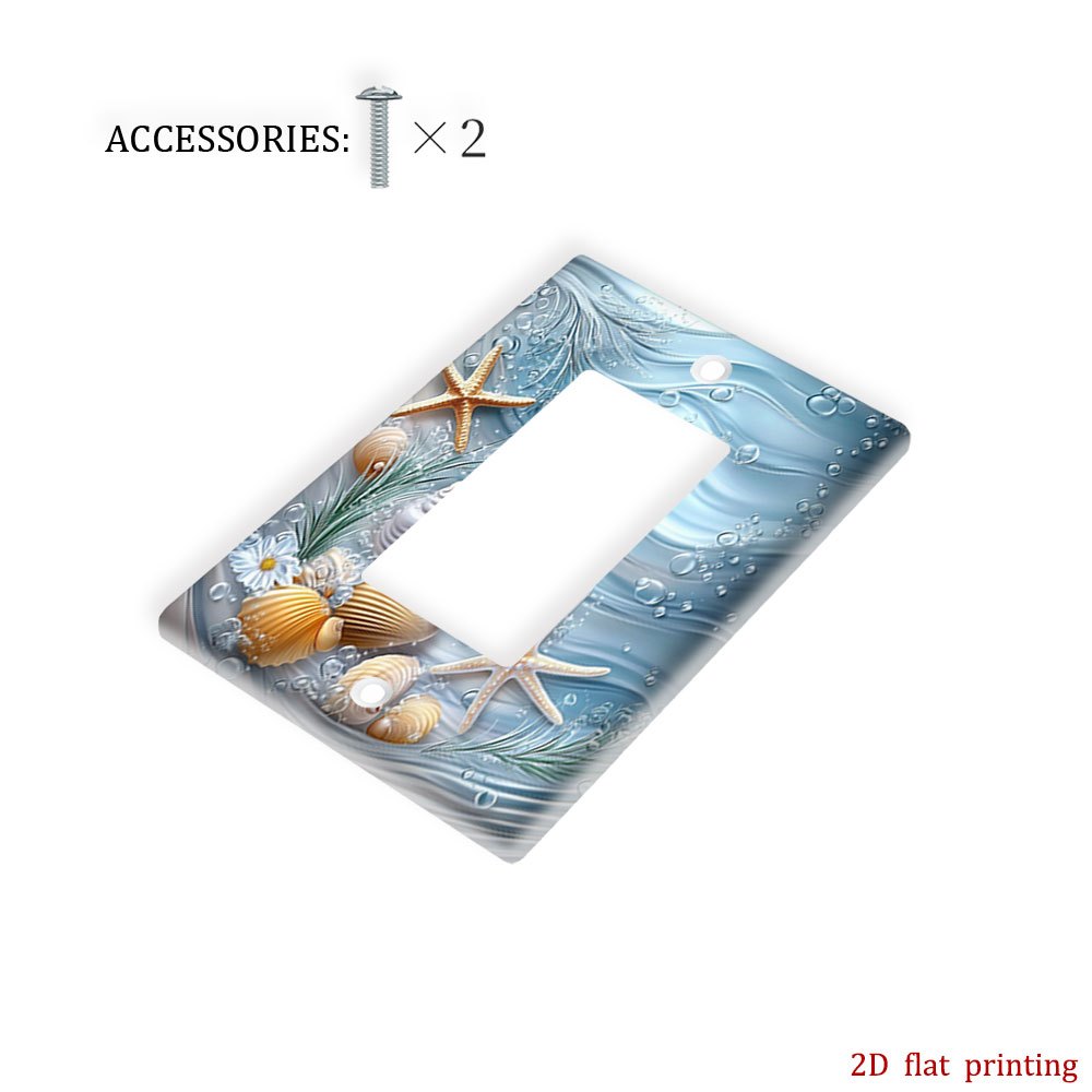 TEMU 1pc Switch Wall Plate, Stylish Pattern, Printed Panel, Home Decor For Bedroom, Kitchen, And Living Room, , Durable, And Safe, 2d Flat