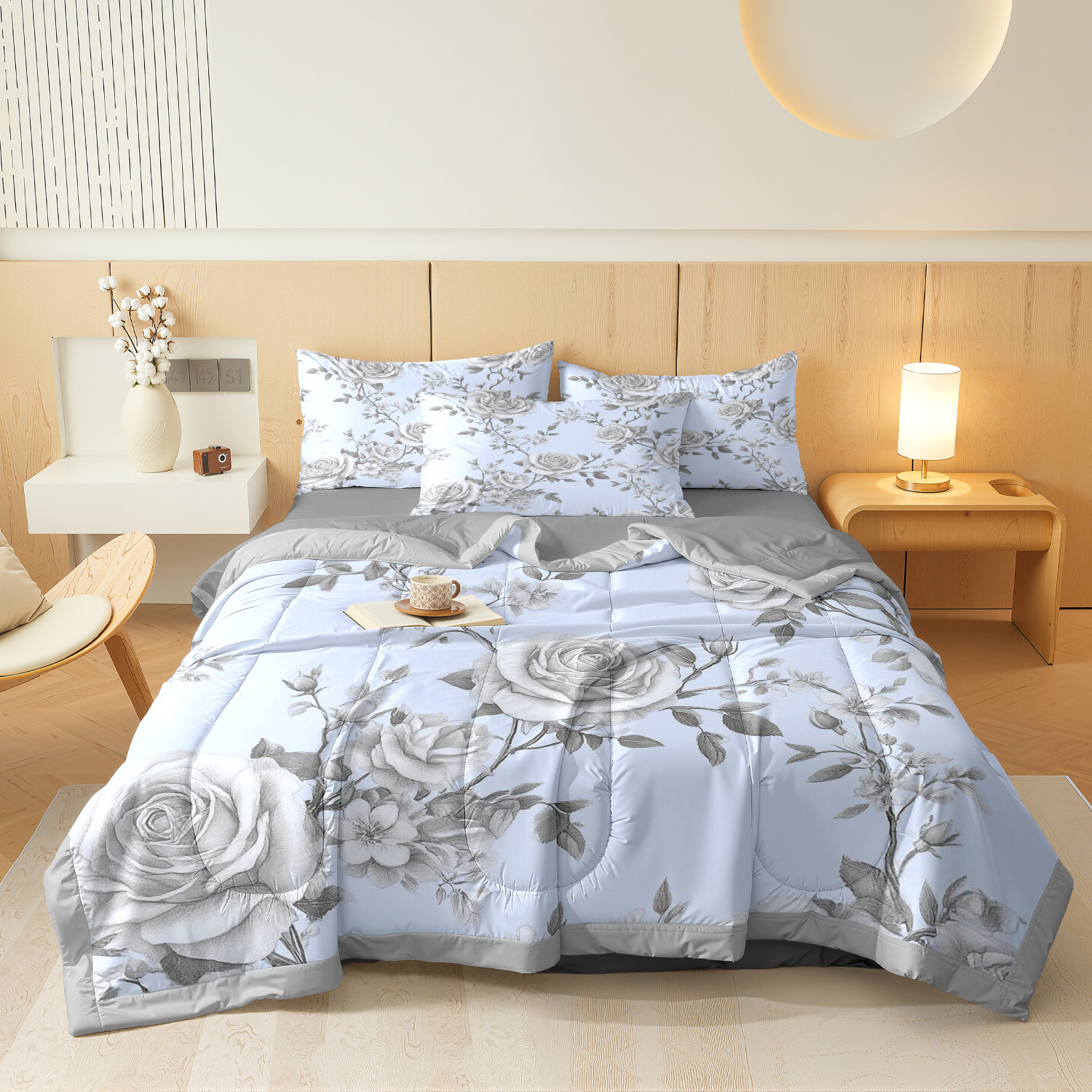TEMU 3pcs (1 Comforter   2 Pillowcases) Pattern Thin Quilt Set, Cozy Bedding For Bedroom, Ideal Christmas Gift, Trending 3 - Piece Bedding Ensemble