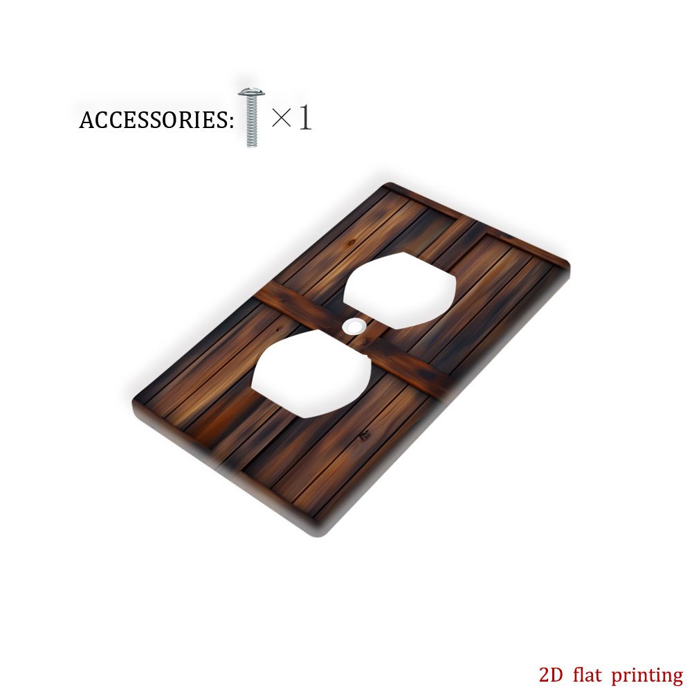 TEMU 1pc [Impression Plate 2D] Couvre-plaque murale marron et panneau de porte, couvercle décoratif pour interrupteur ou prise, pas besoin de pile ni