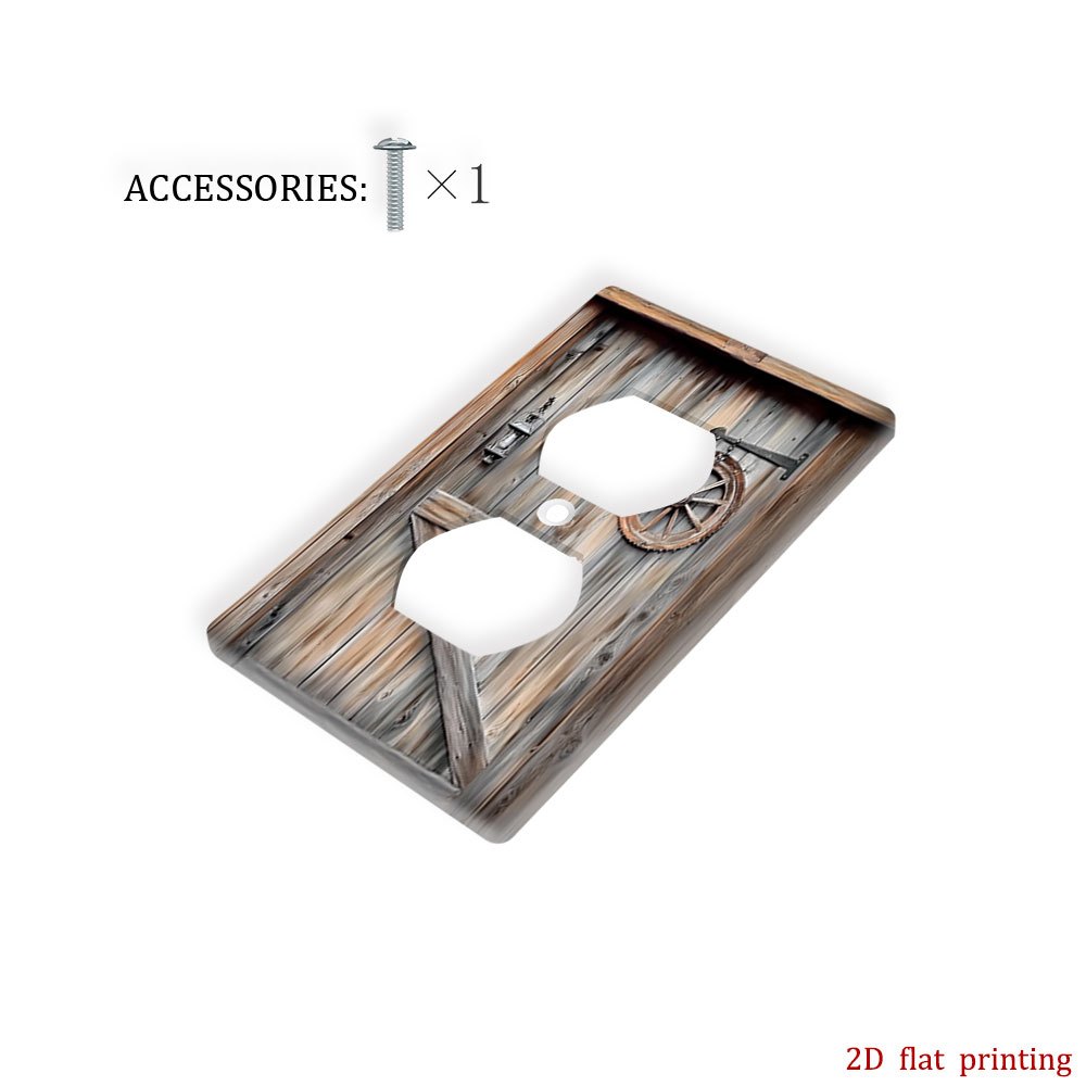 TEMU 1pc Rustic Farmhouse Switch Wall Plate Cover Suitable For Home Decor - Flat-printed Switch Plate, , Durable & Safe Outlet Cover For Switches &