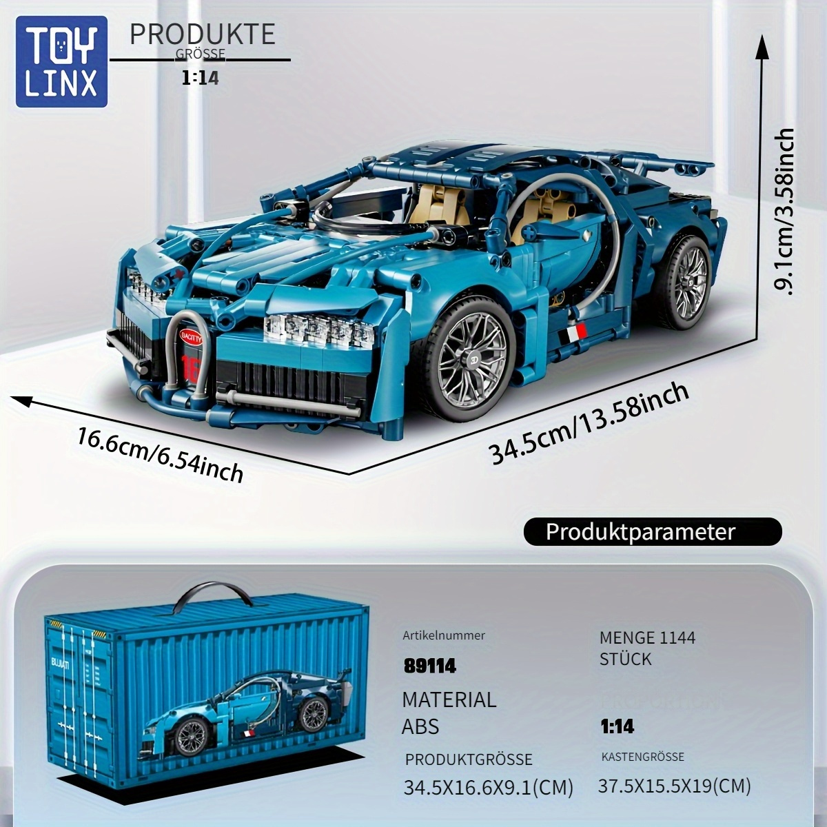 E-shop 1144 coole Bausteine-Rennwagen, Sportwagendesigns, Supersportwagen, einfaches Zusammenbauen und Bedienung, gute Geschenke für die Feiertage,