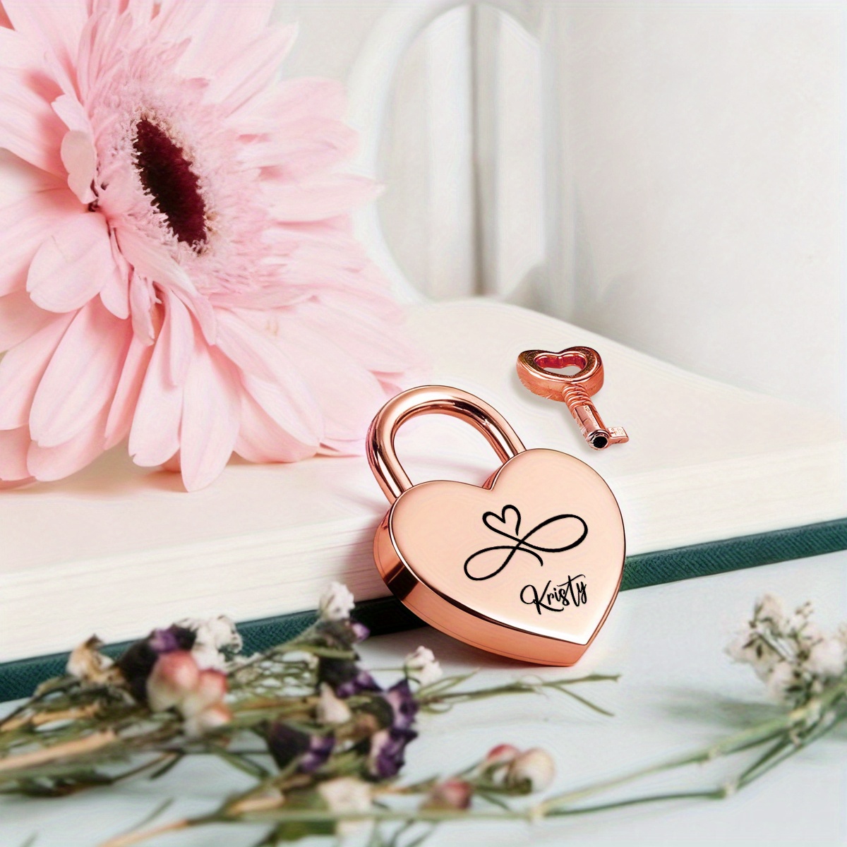 Infinity Heart Lock Customized Love Padlock for Engagements