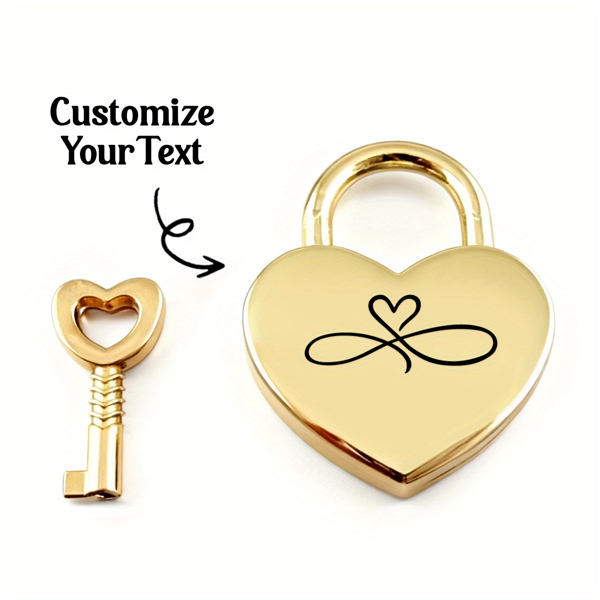 Infinity Heart Lock Customized Love Padlock for Engagements