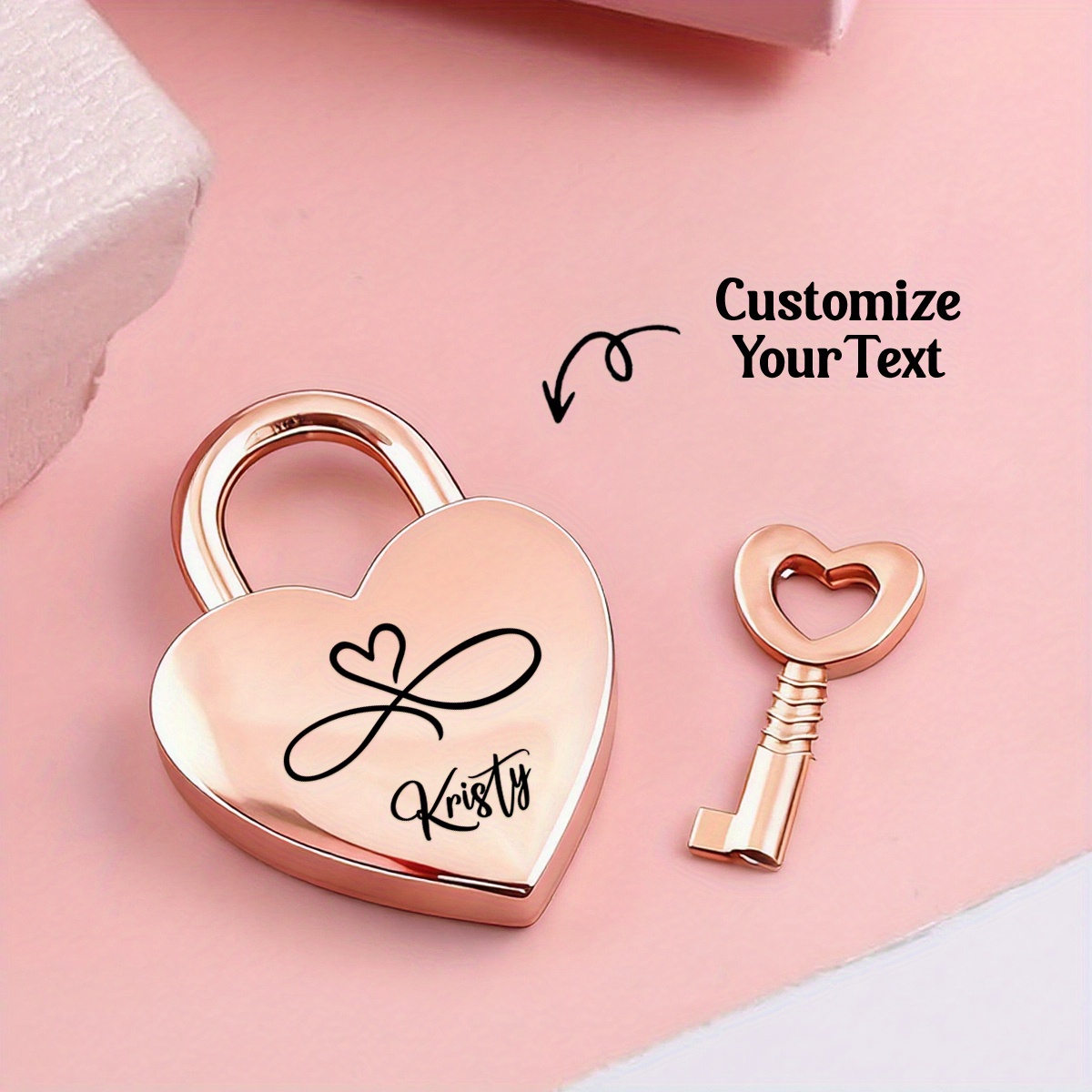 Infinity Heart Lock Customized Love Padlock for Engagements
