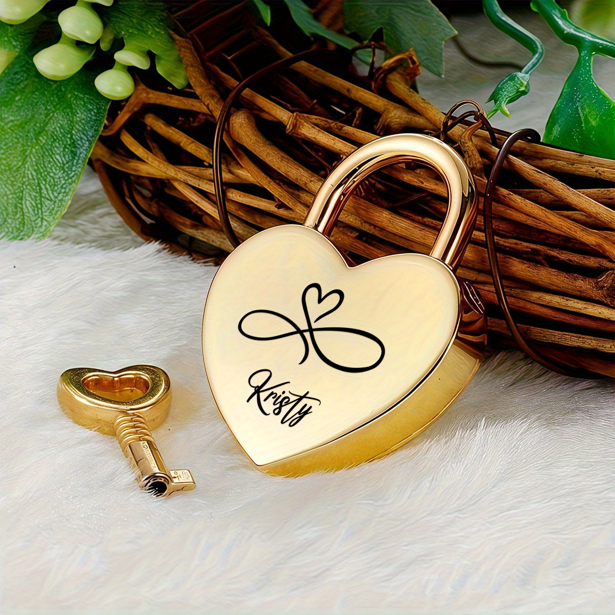 Infinity Heart Lock Customized Love Padlock for Engagements