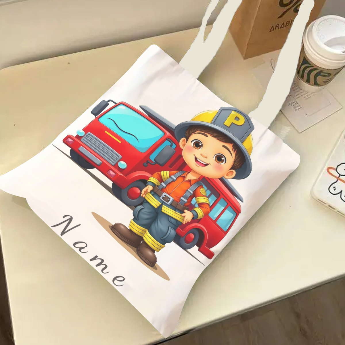 TEMU Sac fourre-tout personnalisé avec motif de de dessin et nom personnalisé, 1 pièce, avec personnalisable. Il présente des , une grande , est