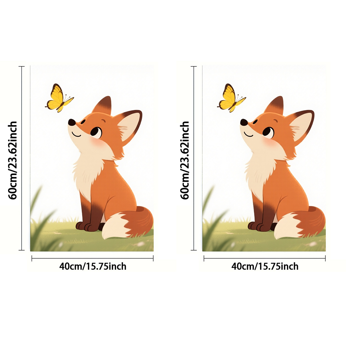 TEMU 1pc Or 2pcs, Towel, Single-sided Print, Rectangular 40×60cm, Cartoon Fox 2d Design, Soft, Comfortable, Durable, Odorless, Suitable For Sports