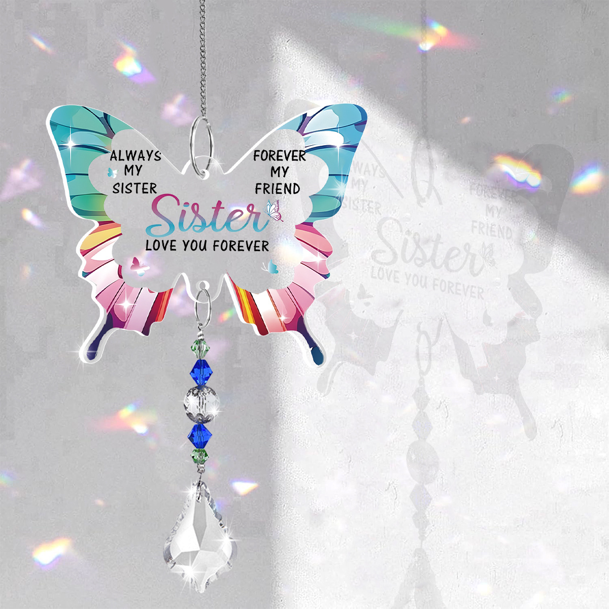 TEMU 1pc Crystal Suncatcher Holiday Pendant Hanging Decoration, A Loving Gift To Eternal To Your Most Special Sister,