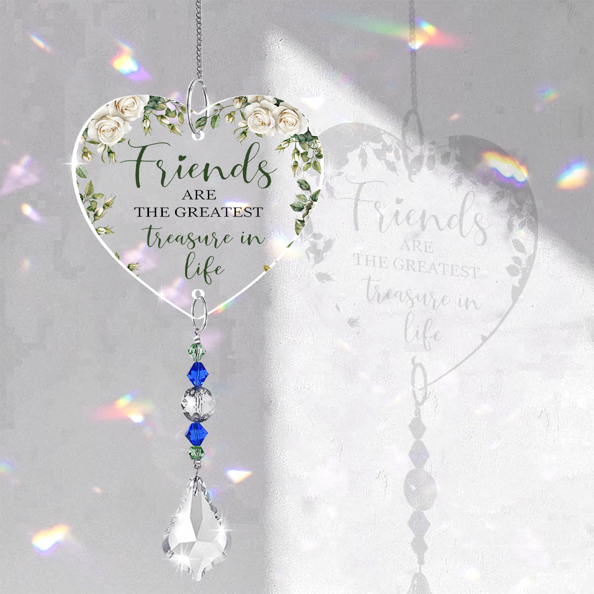 TEMU 2d Flat, 1pc Crystal Suncatcher Hanging Ornament - Teardrop With " Are The Most " Message, Wedding/birthday/christmas/valentine's Gift, Elegant